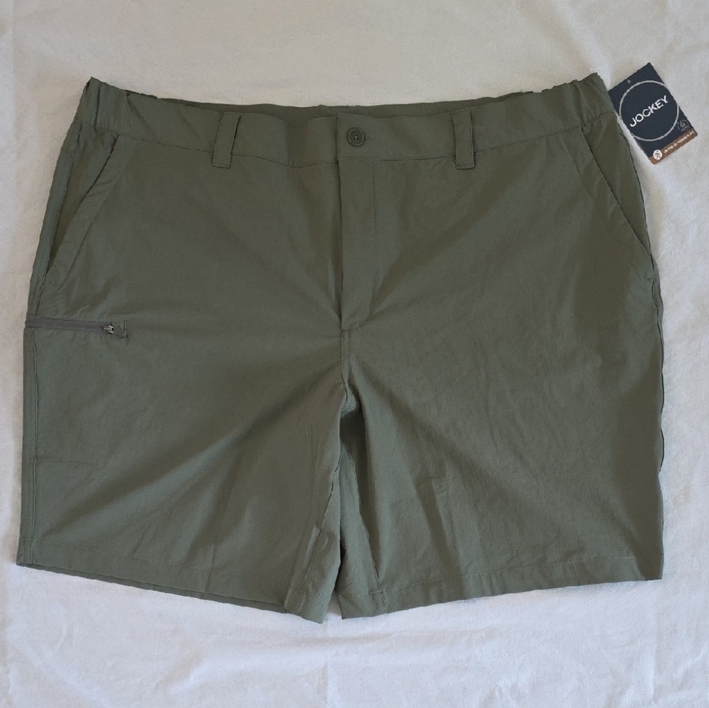 Jockey Men's Olive Flat Front Shorts - XXL